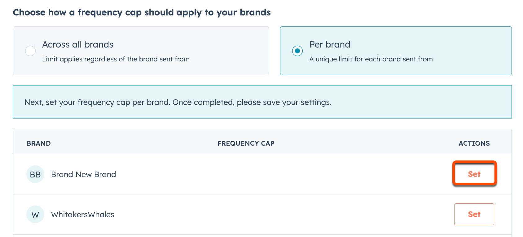 Cap how often each contact hears from you