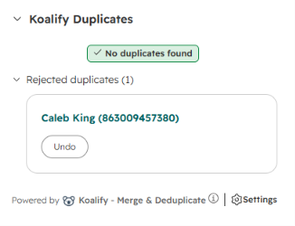 Check the rejected duplicates in the duplicate card