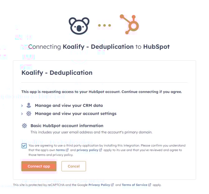 Connecting Koalify - Deduplication to HubSpot Step 2