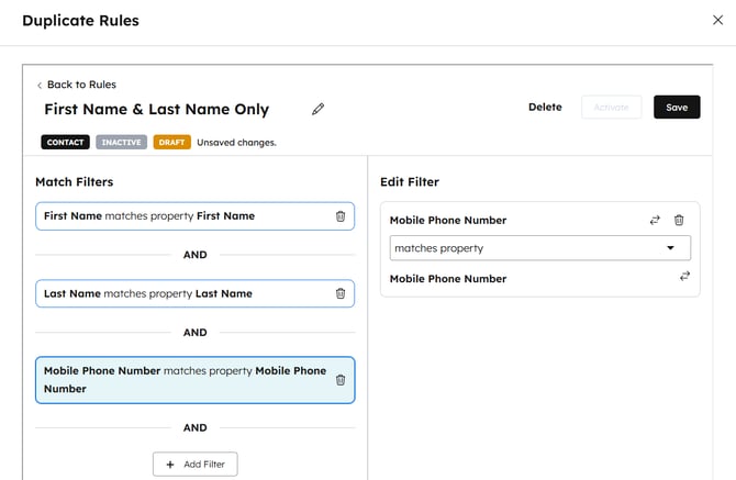 Create a Koalify duplicate rule to mark duplicates in HubSpot