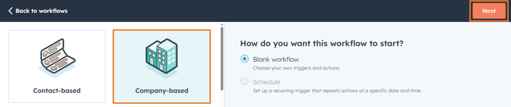 Create a new company workflow to merge HubSpot companies in bulk