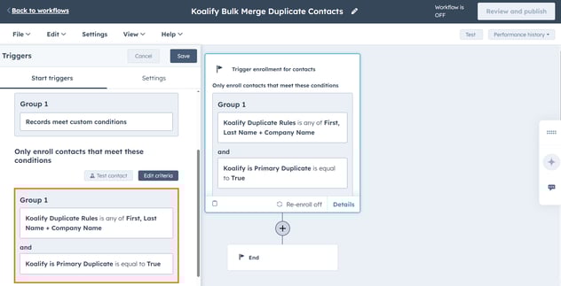 Create a new workflow in Hubspot to bulk merge contacts-1