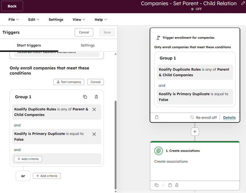 Create an Automatic Association Workflow