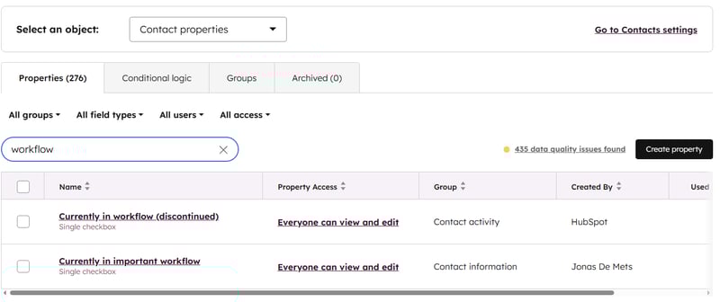 Currently in Workflow” property is being discontinued