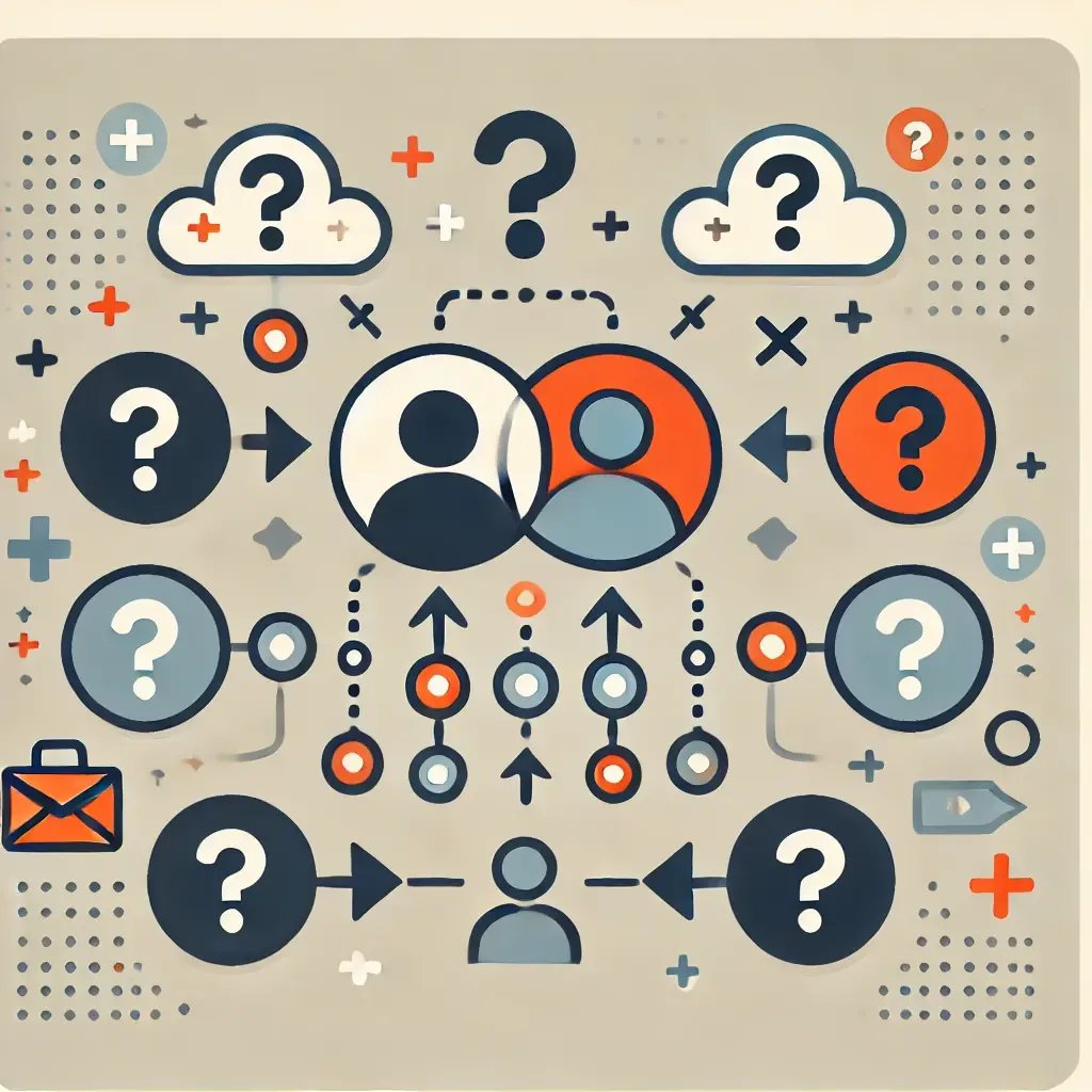 DALL·E 2024-11-11 15.21.07 - Create a minimalist and flat design image in HubSpots brand colors to illustrate two contacts merging into one. Use two simple, rounded contact icons