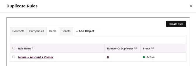 Default Koalify Duplicate Rules for Deals