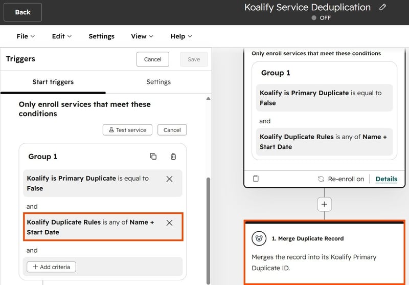 How to Bulk Merge HubSpot Services Duplicates with the Koalify Workflow Action