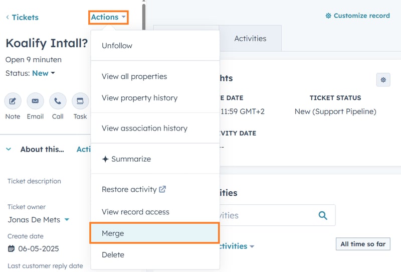 How to Manually Merge Tickets in HubSpot
