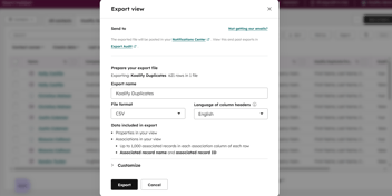 How to export a lists of duplicates in HubSpot