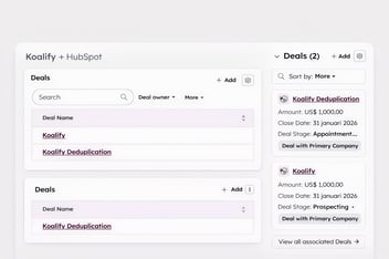 How to include associated record data in HubSpot duplicate detection (with Koalify)