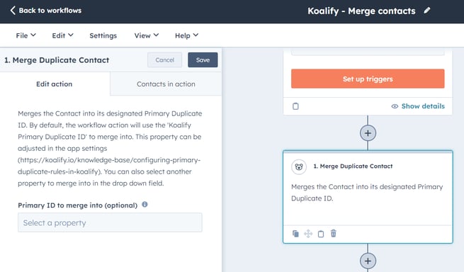 Koalify - Merge Contacts Workflows