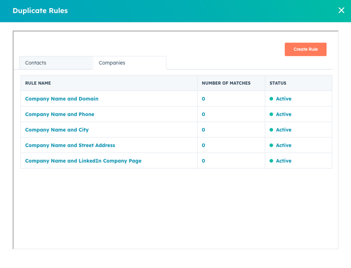 Koalify Default Duplicate Company Rules