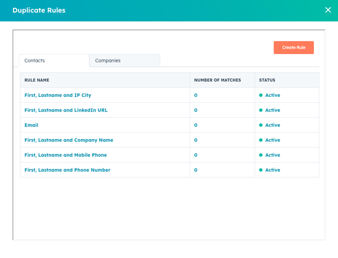 Koalify Default Duplicate Contact Rules