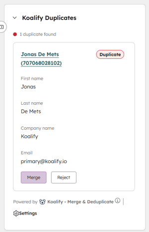 Koalify Duplicate Card