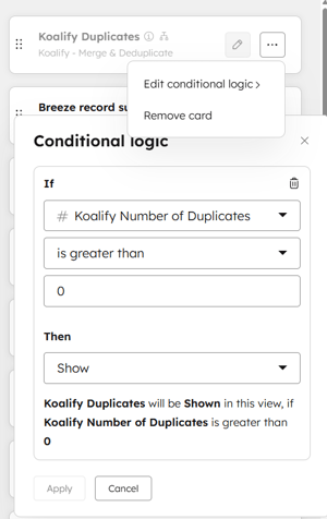 Making the Duplicate Card Conditional V2