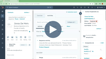 Merge HubSpot contacts that are enrolled in a sequence
