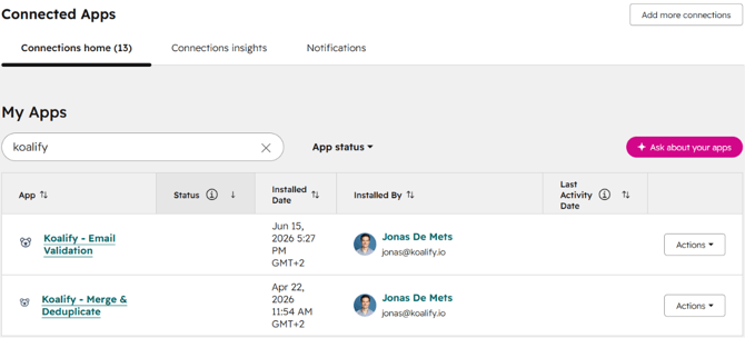 Navigate to the Koalify - Email Validation settings