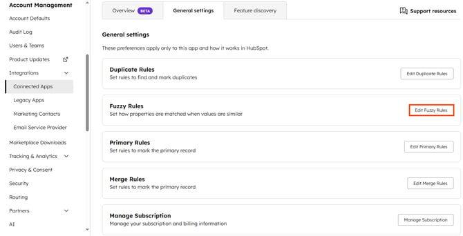 Navigate to the Koalify app settings page for Fuzzy Rules