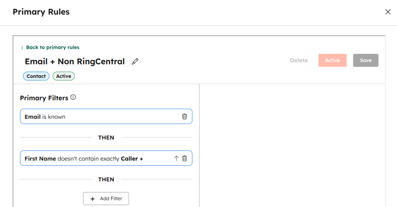 Set non-RingCentral contacts as the primary record