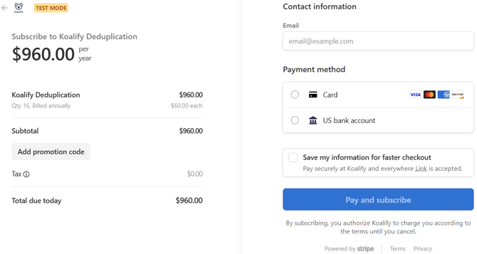 Stripe USD Yearly Check - Out