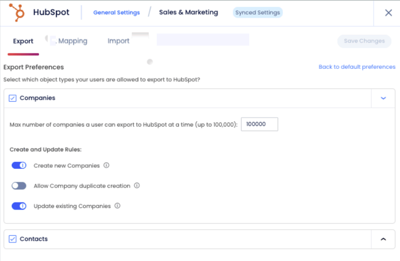 Tighten ZoomInfo export settings