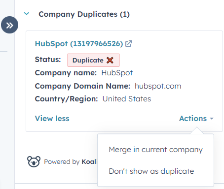 Koalify HubSpot deduplication simplified